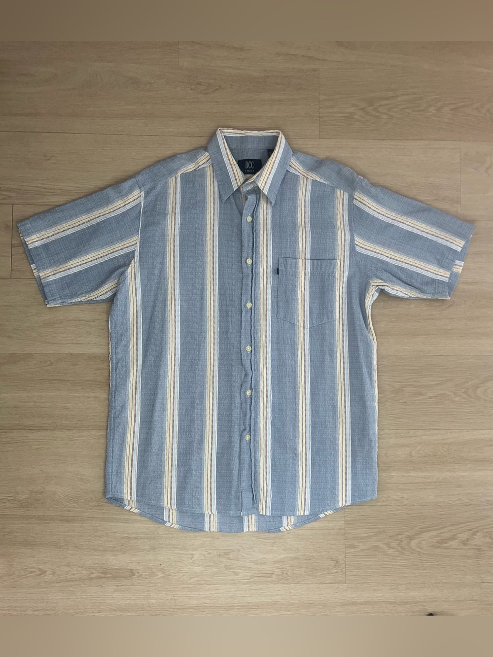 DCC Blue Stripe Short-Sleeve Button-Up Shirt